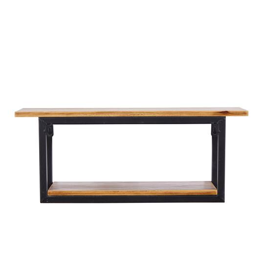 Brown Metal Industrial Wall Shelf Set